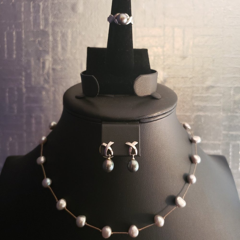 Honora Pearl Set - Ring, Earrings & Necklace - Picture 4 of 14